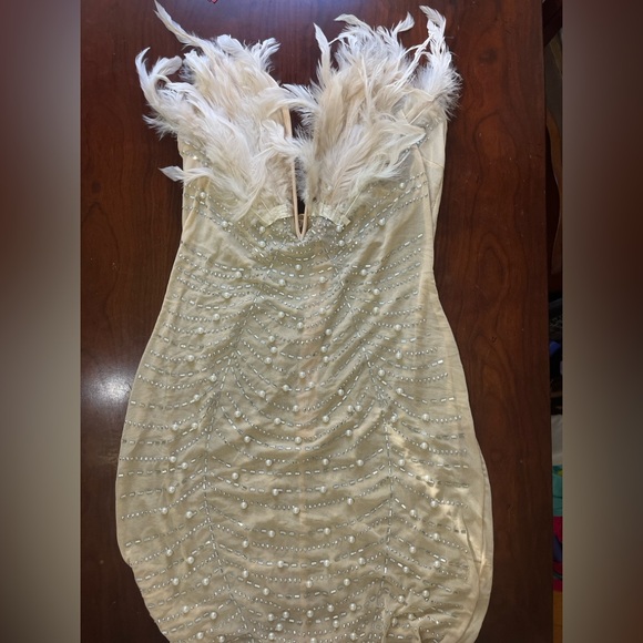 NWOT Rhinestone Mini Dress Mesh See Through Zip Up Sleeveless Backless Dress - Picture 12 of 14